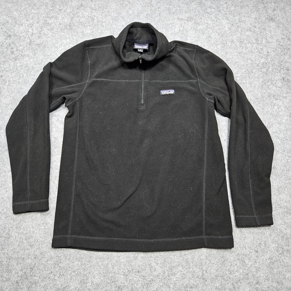 Patagonia Sweater Mens Medium Black Micro‎ D 1/4 Zip Pullover Fleece Outdoors